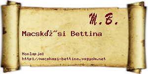 Macskási Bettina névjegykártya